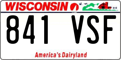 WI license plate 841VSF