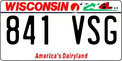 WI license plate 841VSG