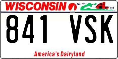 WI license plate 841VSK