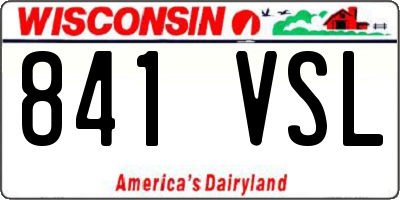 WI license plate 841VSL