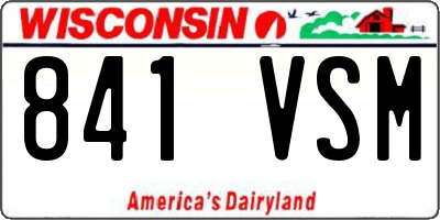 WI license plate 841VSM