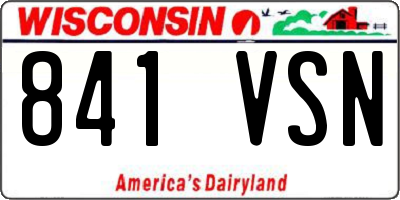 WI license plate 841VSN