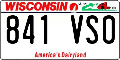WI license plate 841VSO
