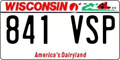 WI license plate 841VSP