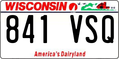 WI license plate 841VSQ