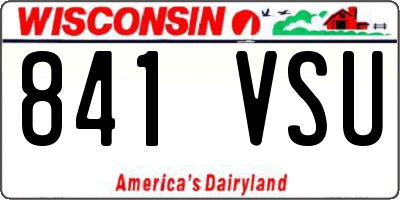 WI license plate 841VSU
