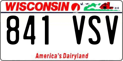 WI license plate 841VSV