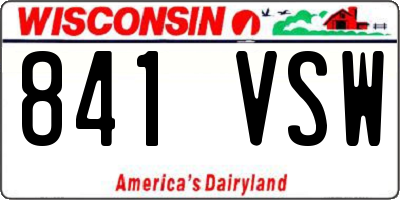 WI license plate 841VSW