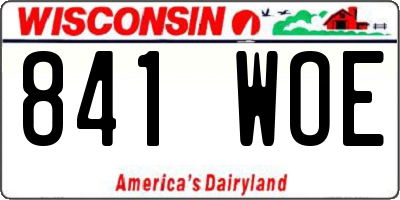 WI license plate 841WOE