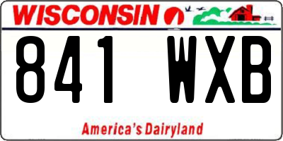 WI license plate 841WXB