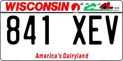 WI license plate 841XEV