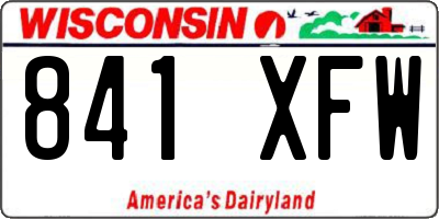 WI license plate 841XFW
