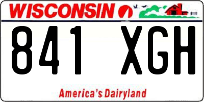 WI license plate 841XGH