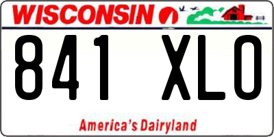 WI license plate 841XLO