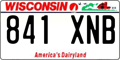 WI license plate 841XNB