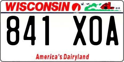 WI license plate 841XOA