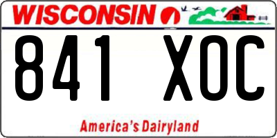 WI license plate 841XOC