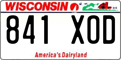 WI license plate 841XOD