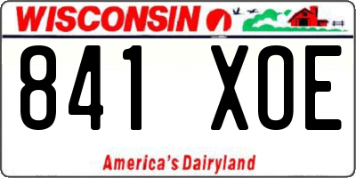 WI license plate 841XOE