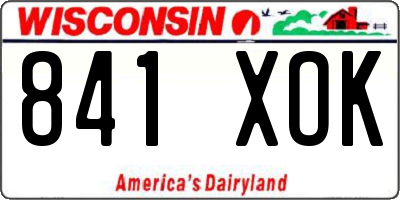 WI license plate 841XOK