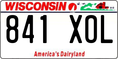 WI license plate 841XOL