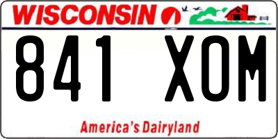 WI license plate 841XOM