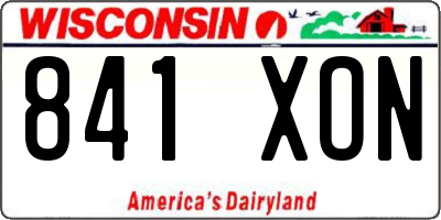WI license plate 841XON