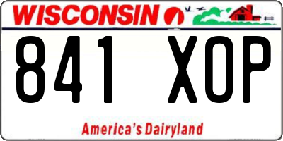 WI license plate 841XOP