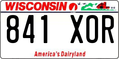 WI license plate 841XOR