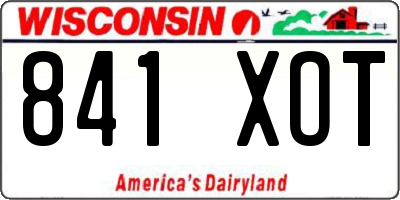 WI license plate 841XOT