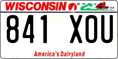 WI license plate 841XOU
