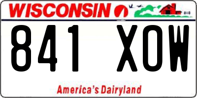 WI license plate 841XOW