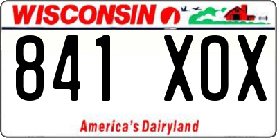 WI license plate 841XOX