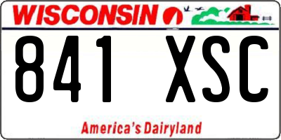 WI license plate 841XSC
