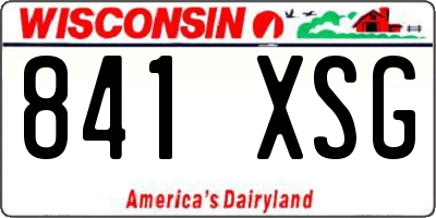 WI license plate 841XSG
