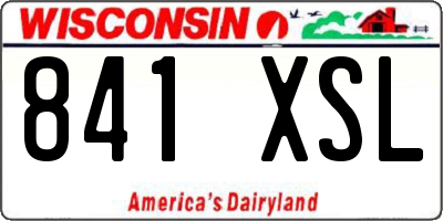WI license plate 841XSL