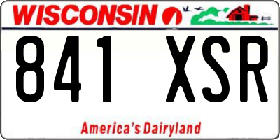 WI license plate 841XSR