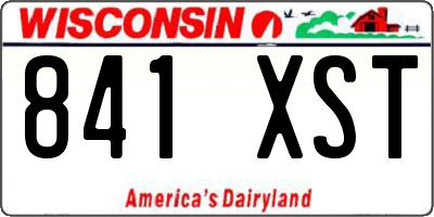 WI license plate 841XST