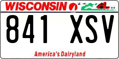 WI license plate 841XSV