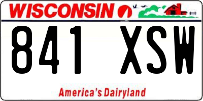 WI license plate 841XSW