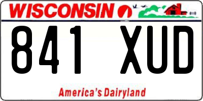 WI license plate 841XUD