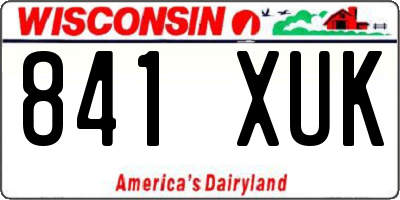 WI license plate 841XUK