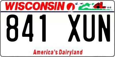 WI license plate 841XUN