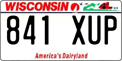 WI license plate 841XUP