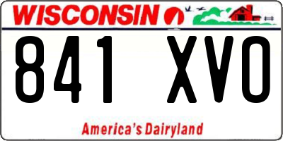 WI license plate 841XVO