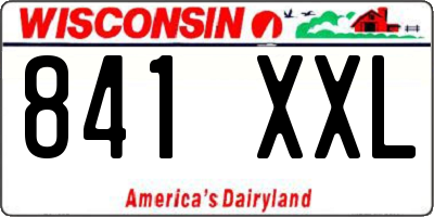 WI license plate 841XXL