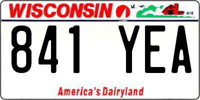 WI license plate 841YEA