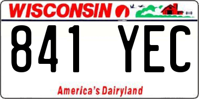WI license plate 841YEC