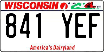 WI license plate 841YEF