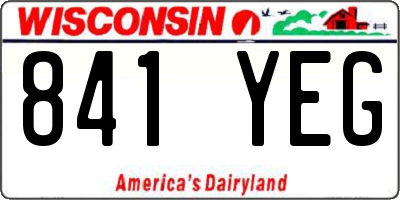 WI license plate 841YEG